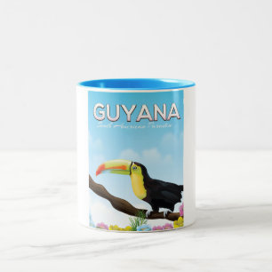 Tasse 2 Couleurs Guyana paradis sud-américain affiche de voyage