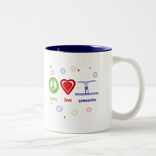 Tasse 2 Couleurs Gymnastique d'amour de paix (Droit)