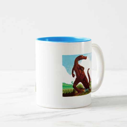 Tasse 2 Couleurs Hadrosaurus Dinosaur (Devant droit)