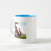 Tasse 2 Couleurs Hadrosaurus Dinosaur (Devant gauche)