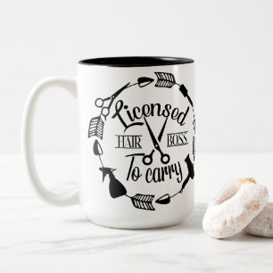 Tasse 2 Couleurs Hairstyliste personnalisé Autorisé à couper
