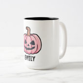 Tasse 2 Couleurs Hallo pumpkin Halloween Personalized name (Devant droit)