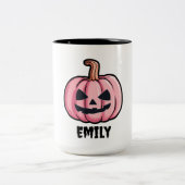 Tasse 2 Couleurs Hallo pumpkin Halloween Personalized name (Centre)