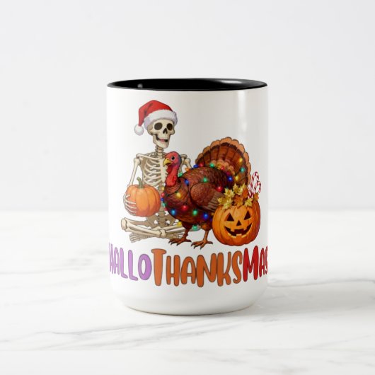 Tasse 2 Couleurs Hallothanksmas T-Shirt Baby Bodysuit (Centre)
