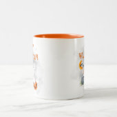 Tasse 2 Couleurs Halloween Aquarelle Fantôme Éffrayant Cute (Centre)