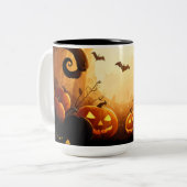 Tasse 2 Couleurs Halloween/automne/automne/automne/Citrouille (Devant gauche)