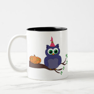 Tasse 2 Couleurs Halloween Cute Owl et un Citrouille