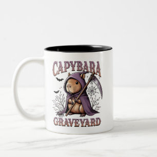 Tasse 2 Couleurs Halloween du cimetière de Capybara