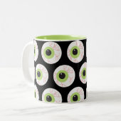 Tasse 2 Couleurs Halloween Eyeball effrayant (Devant gauche)