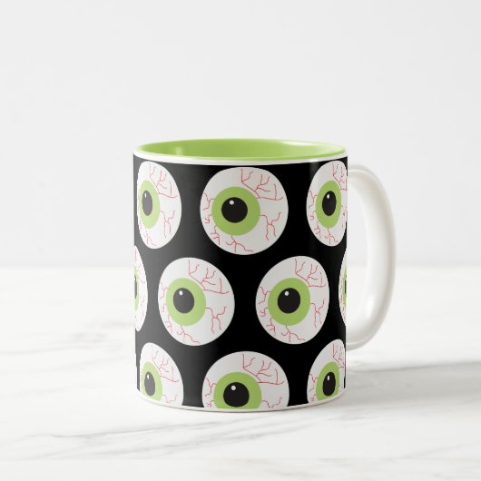Tasse 2 Couleurs Halloween Eyeball effrayant (Devant droit)