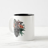 Tasse 2 Couleurs Halloween florale tropicale (Devant gauche)