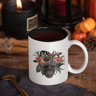 Tasse 2 Couleurs Halloween florale tropicale
