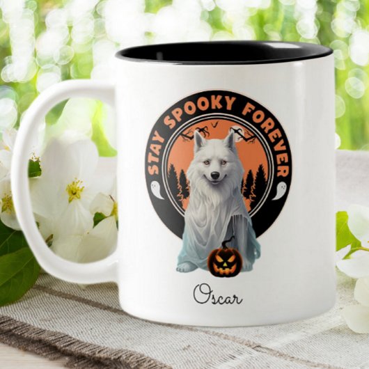 Tasse 2 Couleurs Halloween Husky Ghost Restez Éffrayant Personnalis