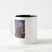 Tasse 2 Couleurs Halloween Maison hantée avec chat! (Devant gauche)