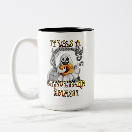 Tasse 2 Couleurs Halloween Monster Mash Ghost Graveyard Smash (Gauche)