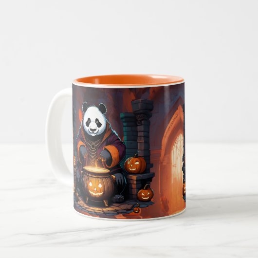 Tasse 2 Couleurs Halloween Panda Magic (Devant gauche)