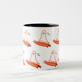 Tasse 2 Couleurs Halloween Surfer Ghost noir (Centre)