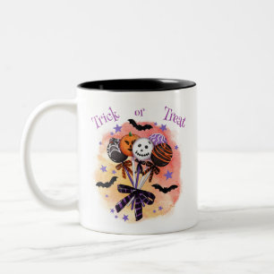 Tasse 2 Couleurs Halloween Tricoter ou traiter les côtelettes de gâ