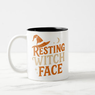 Tasse 2 Couleurs Halloween visage de la sorcière de repos