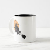 Tasse 2 Couleurs Halloween vol sorcière (Devant gauche)