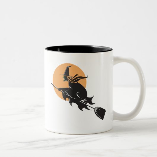 Tasse 2 Couleurs Halloween vol sorcière (Droit)
