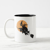 Tasse 2 Couleurs Halloween vol sorcière (Gauche)