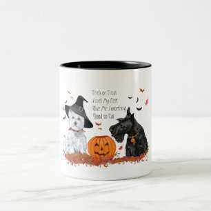 Tasse 2 Couleurs Halloween Westie et Scottie