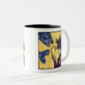 Tasse 2 Couleurs Hameçon - Cauchemar Pop Gothique Surréaliste (Devant droit)