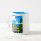 Tasse 2 Couleurs Hana Highway Maui Hawaii Paysage (Devant gauche)