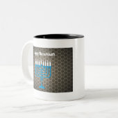 Tasse 2 Couleurs hanoukka noir heureux (Devant gauche)