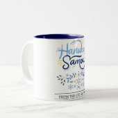 Tasse 2 Couleurs Hanoukka Sameach | Famille Hanoukka simple et élég (Devant gauche)