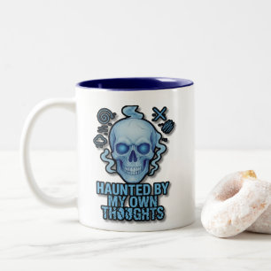 Tasse 2 Couleurs Hanté par mes propres pensées – Crâne drôle