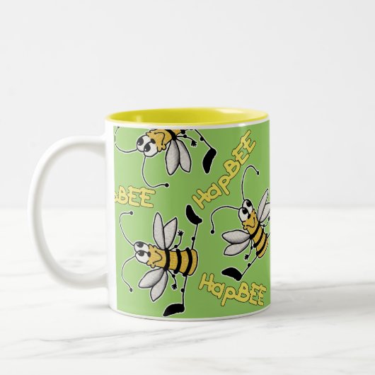 Tasse 2 Couleurs HapBEE Bee Collage Anniversaire (Gauche)