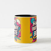 Tasse 2 Couleurs Happy Birthday Bestie - Pop Art  (Centre)