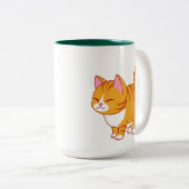 Tasse 2 Couleurs Happy Cat Orange Tabby (Devant droit)