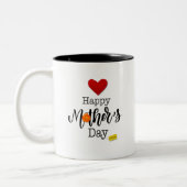Tasse 2 Couleurs Happy First Mothers Day design simple (Gauche)