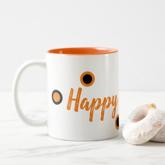 Tasse 2 Couleurs Happy Halloween (Avec donut)