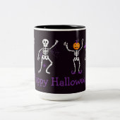 Tasse 2 Couleurs Happy Halloween mignonette Skeletons à deux tons c (Centre)