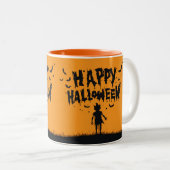 Tasse 2 Couleurs Happy Halloween:Mug with Mysterious Silhouette (Devant droit)