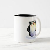 Tasse 2 Couleurs Happy Penguin aquarelle illustration Collectible (Devant droit)