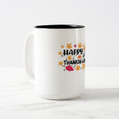 Tasse 2 Couleurs Happy Thanksgiving (Devant gauche)
