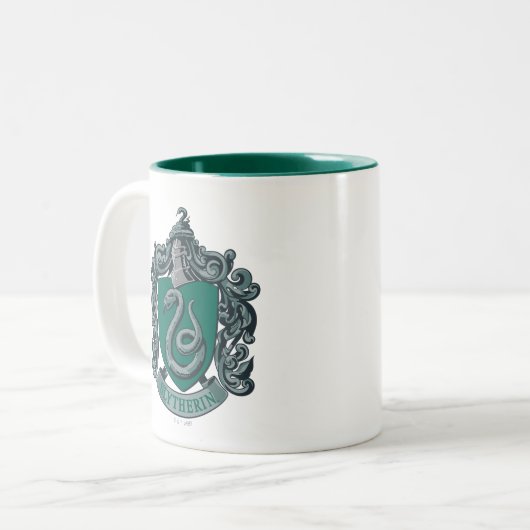Tasse 2 Couleurs Harry Potter | Slytherin Crest Green (Devant gauche)