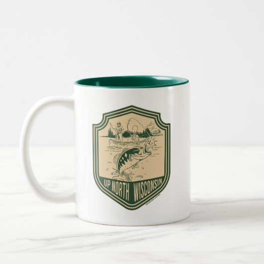 Tasse 2 Couleurs Haut du Wisconsin Nord Badge de pêche (Gauche)