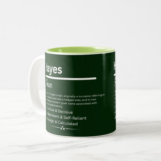 Tasse 2 Couleurs Hayes Personalized Name (Devant gauche)