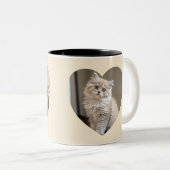 Tasse 2 Couleurs Heart-Shaped Cat Design (Devant droit)