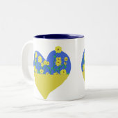 Tasse 2 Couleurs Heart Ukraine Flag With Sunflowers (Devant gauche)