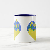 Tasse 2 Couleurs Heart Ukraine Flag With Sunflowers (Centre)