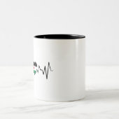 Tasse 2 Couleurs Heartbeat Lebanon Palestine Unity drapeaux. (Centre)