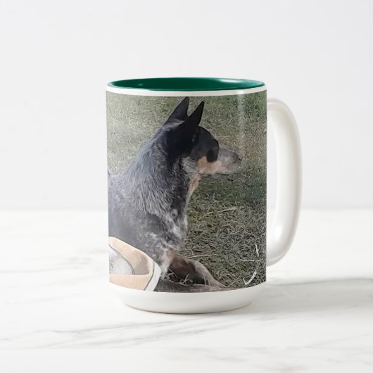 Tasse 2 Couleurs Heeler bleu (Devant droit)