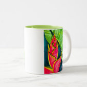 Tasse 2 Couleurs Hélicoptère aquarelle fleur tropicale (Devant droit)
